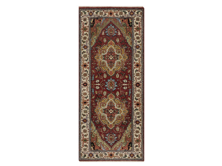 2'7" x 6'1" New Hand Knotted Red Wool Runner Oriental Rug - MOA10291930