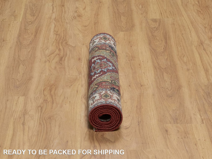2'7" x 6'1" New Hand Knotted Red Wool Runner Oriental Rug - MOA10291930