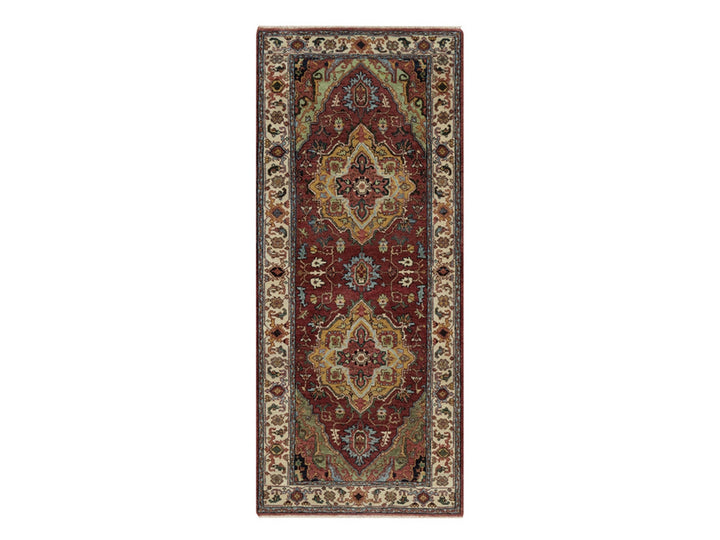 2'7" x 6'3" New Hand Knotted Red Wool Runner Oriental Rug - MOA10291931