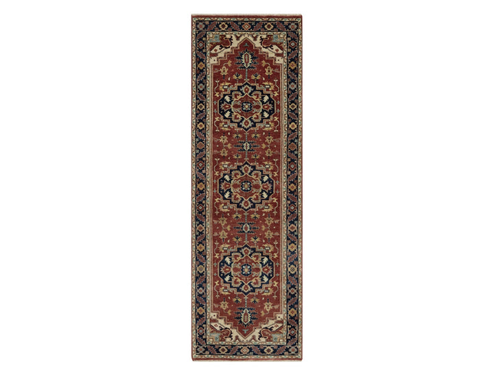 2'7" x 8'2" New Hand Knotted Red Wool Runner Oriental Rug - MOA10291932