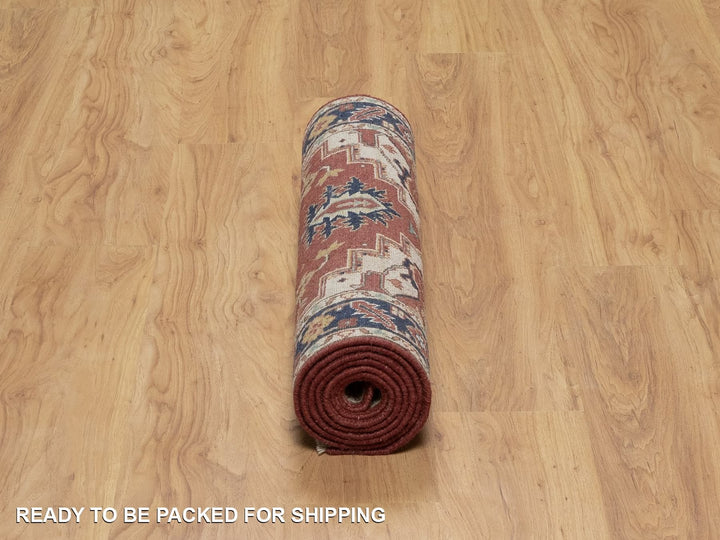 2'7" x 8'2" New Hand Knotted Red Wool Runner Oriental Rug - MOA10291932