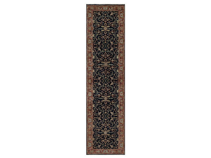 2'7" x 10'2" New Hand Knotted Blue Wool Runner Oriental Rug - MOA10291933