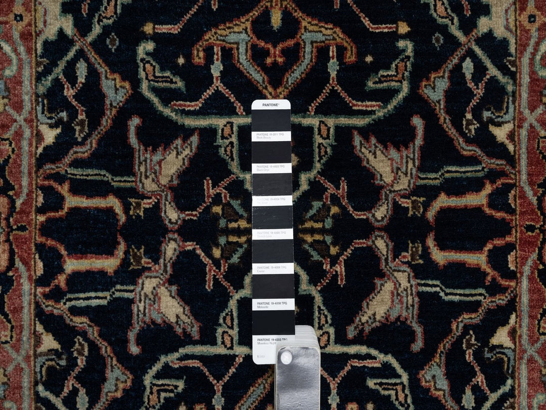 2'7" x 10'2" New Hand Knotted Blue Wool Runner Oriental Rug - MOA10291933