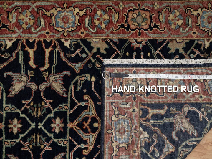 2'7" x 10'2" New Hand Knotted Blue Wool Runner Oriental Rug - MOA10291933