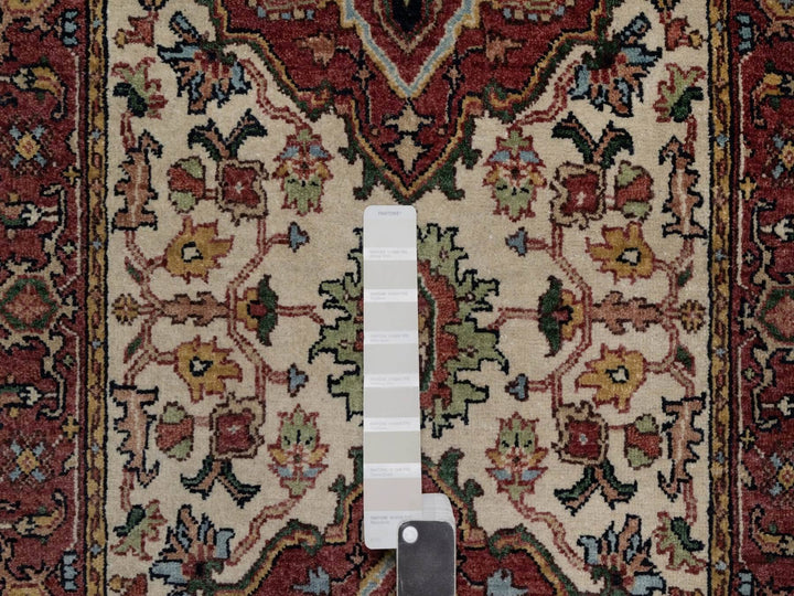 2'6" x 14'2" New Hand Knotted Ivory Wool Runner Oriental Rug - MOA10291934