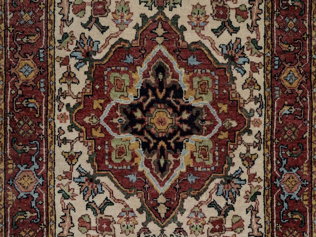 2'6" x 14'2" New Hand Knotted Ivory Wool Runner Oriental Rug - MOA10291934