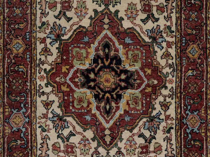 2'6" x 14'2" New Hand Knotted Ivory Wool Runner Oriental Rug - MOA10291934