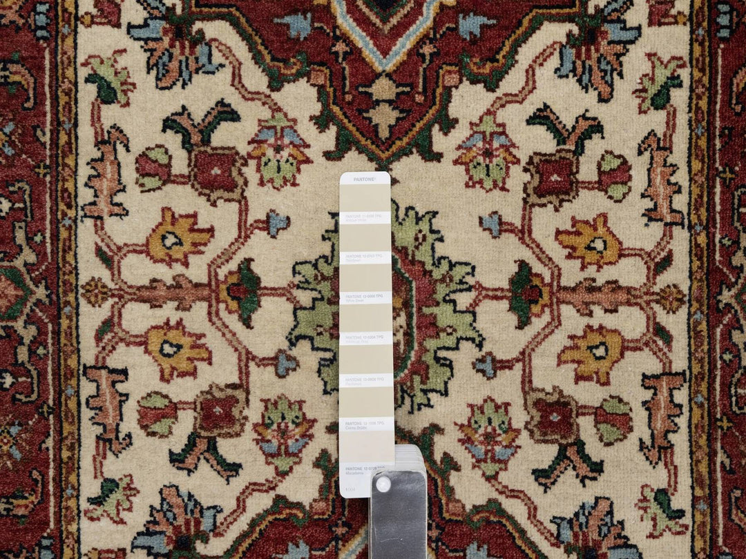 2'7" x 6'1" New Hand Knotted Ivory Wool Runner Oriental Rug - MOA10291936