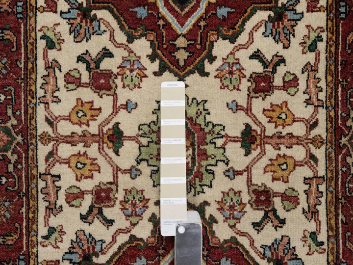 2'7" x 6'1" New Hand Knotted Ivory Wool Runner Oriental Rug - MOA10291936