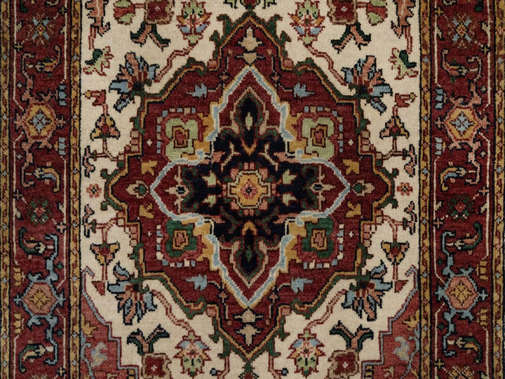 2'7" x 6'1" New Hand Knotted Ivory Wool Runner Oriental Rug - MOA10291936