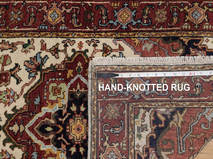 2'7" x 6'1" New Hand Knotted Ivory Wool Runner Oriental Rug - MOA10291936