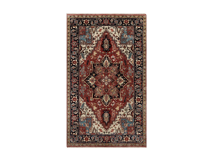 3'0" x 5'0" New Hand Knotted Red Wool Rectangle Oriental Rug - MOA10291938