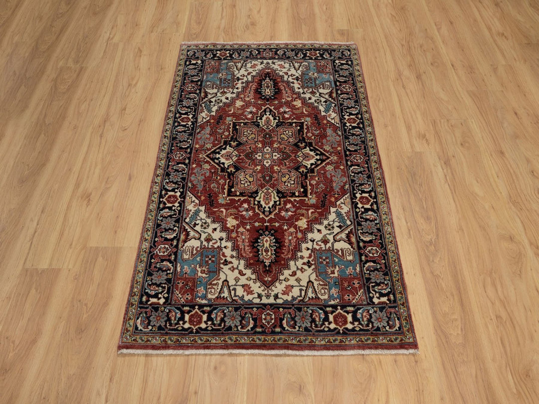 3'0" x 5'0" New Hand Knotted Red Wool Rectangle Oriental Rug - MOA10291938