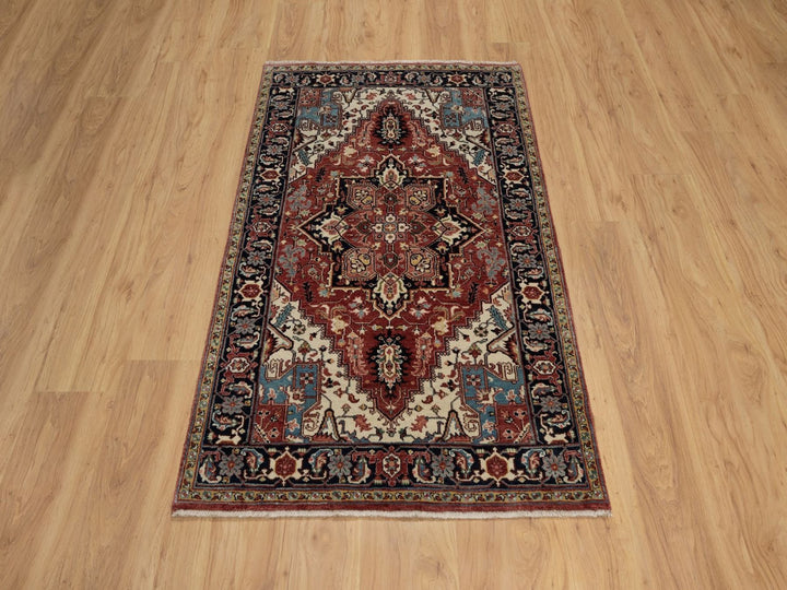 3'0" x 5'0" New Hand Knotted Red Wool Rectangle Oriental Rug - MOA10291938