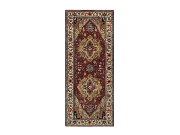 2'7" x 6'2" New Hand Knotted Red Wool Runner Oriental Rug - MOA10291939