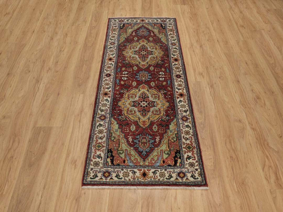 2'7" x 6'2" New Hand Knotted Red Wool Runner Oriental Rug - MOA10291939