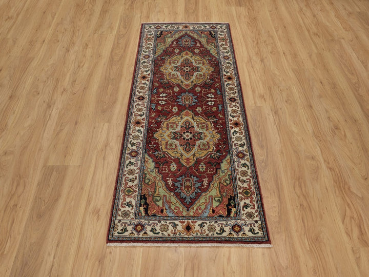 2'7" x 6'2" New Hand Knotted Red Wool Runner Oriental Rug - MOA10291939