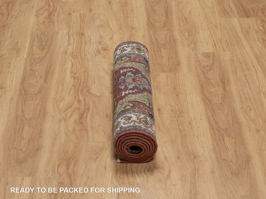2'7" x 6'2" New Hand Knotted Red Wool Runner Oriental Rug - MOA10291939