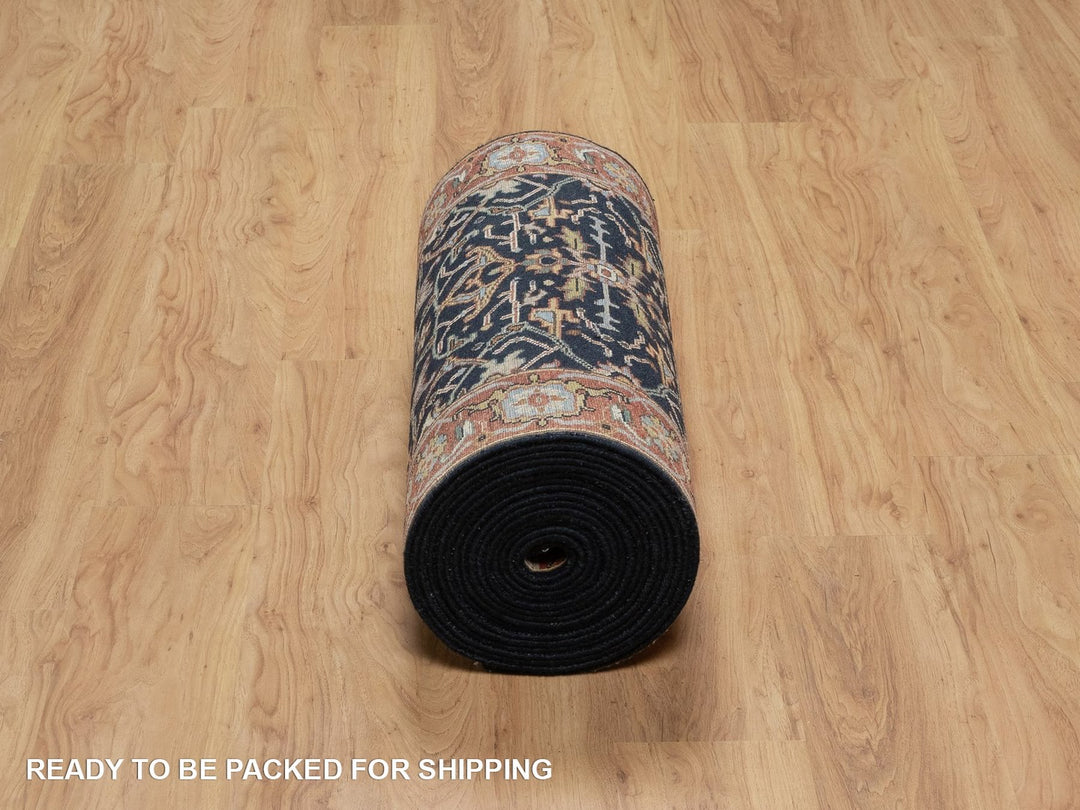 2'8" x 28'0" New Hand Knotted Blue Wool Runner Oriental Rug - MOA10291941