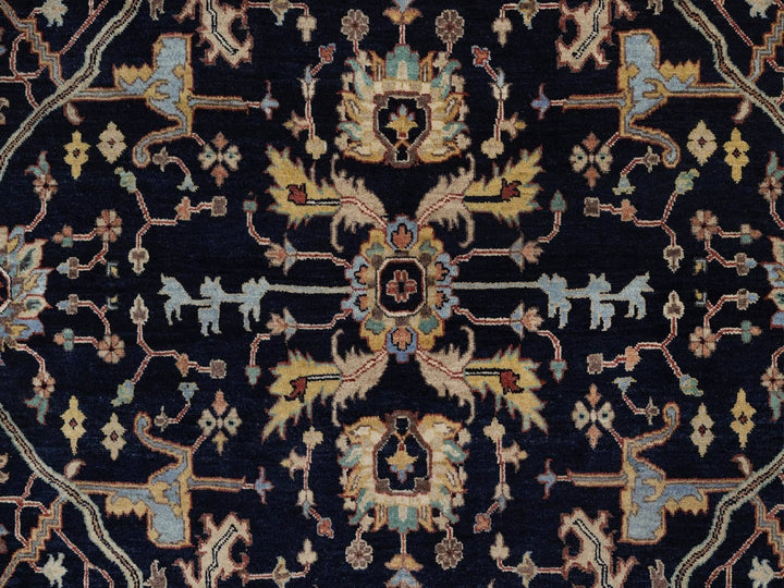 6'0" x 9'3" New Hand Knotted Blue Wool Rectangle Oriental Rug - MOA10291942