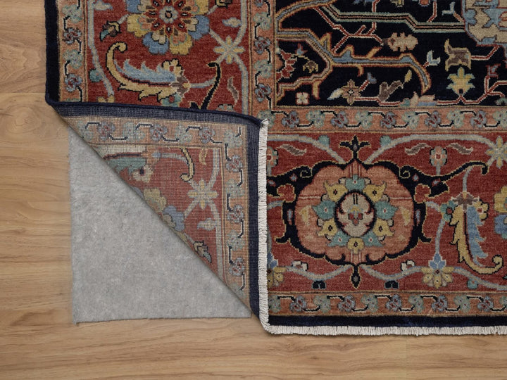 8'2" x 10'3" New Hand Knotted Blue Wool Rectangle Oriental Rug - MOA10291943