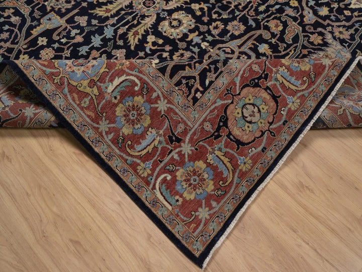 8'2" x 10'3" New Hand Knotted Blue Wool Rectangle Oriental Rug - MOA10291943