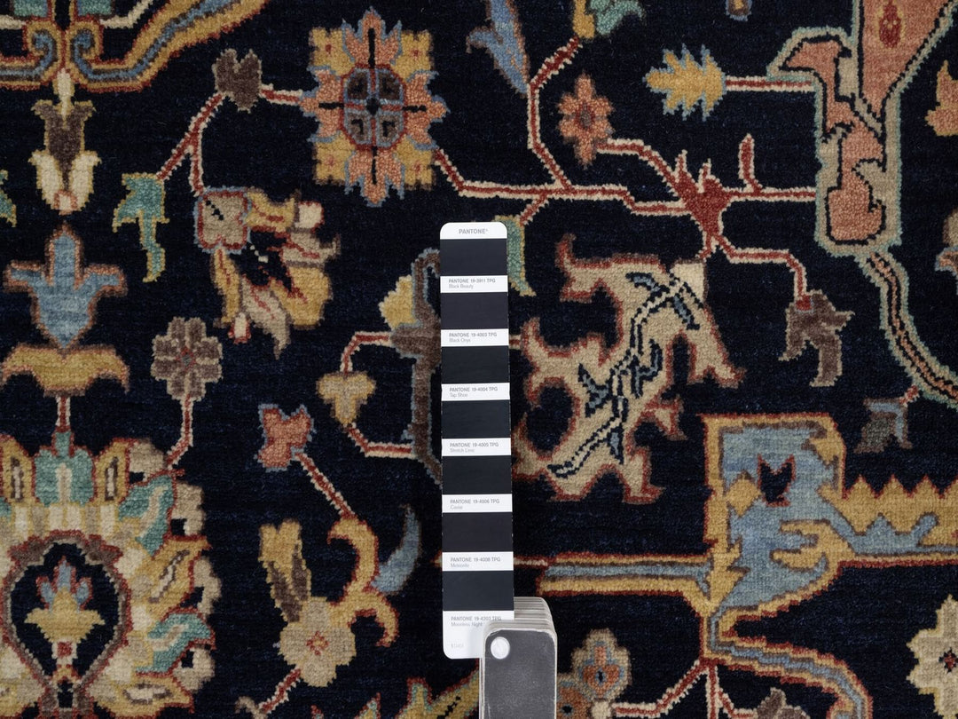 8'2" x 10'3" New Hand Knotted Blue Wool Rectangle Oriental Rug - MOA10291943