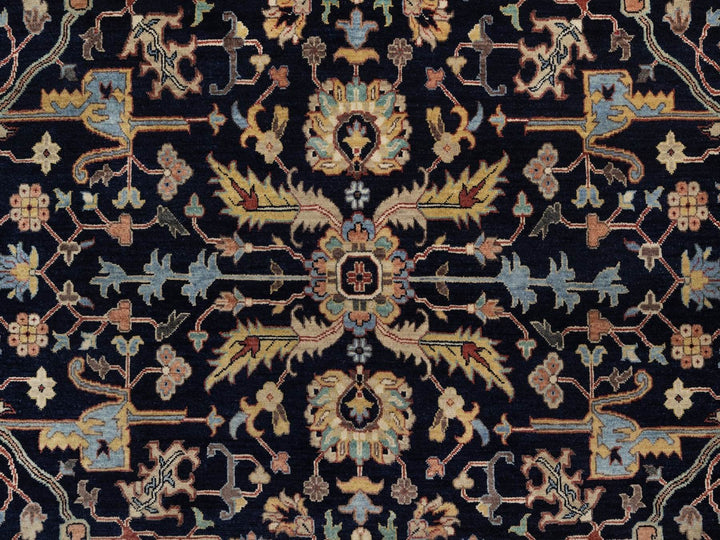 8'2" x 10'3" New Hand Knotted Blue Wool Rectangle Oriental Rug - MOA10291943