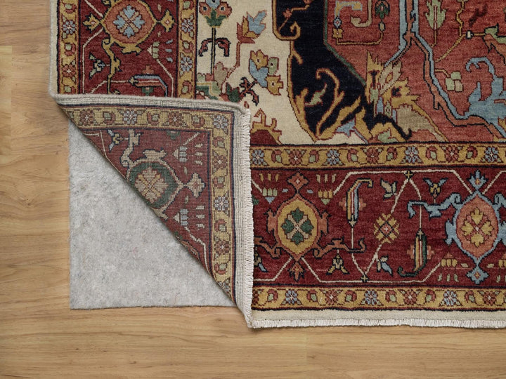 7'10" x 10'3" New Hand Knotted Ivory Wool Rectangle Oriental Rug - MOA10291944