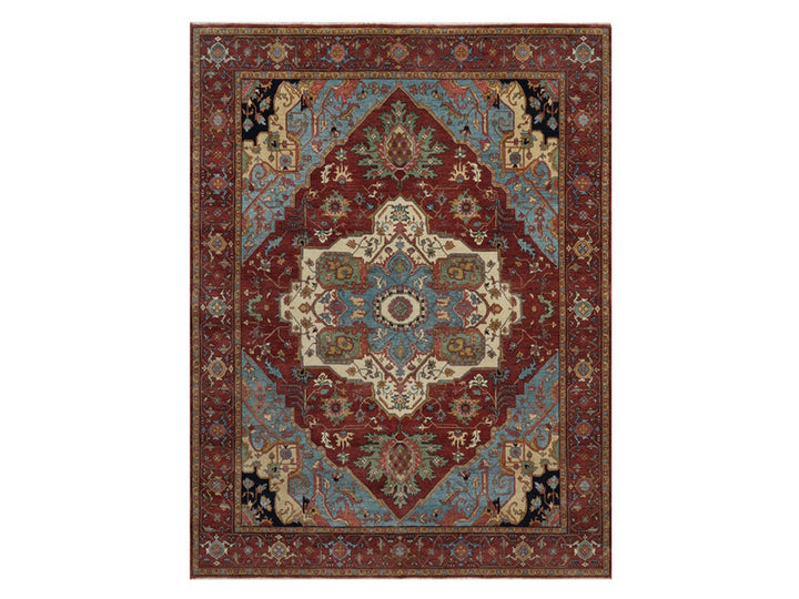 7'9" x 10'2" New Hand Knotted Red Wool Rectangle Oriental Rug - MOA10291945