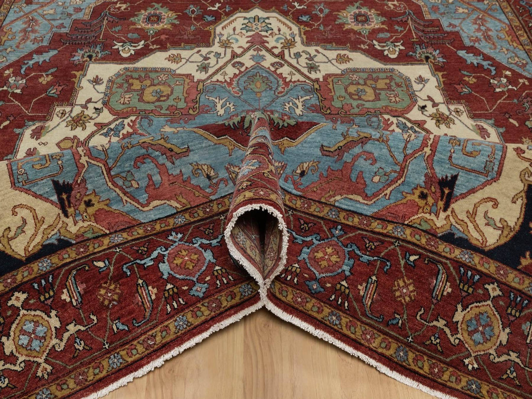7'9" x 10'2" New Hand Knotted Red Wool Rectangle Oriental Rug - MOA10291945