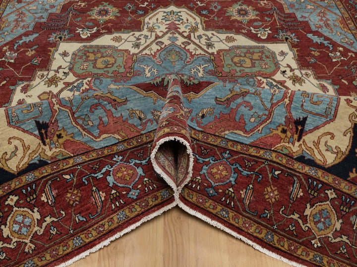7'9" x 10'2" New Hand Knotted Red Wool Rectangle Oriental Rug - MOA10291945