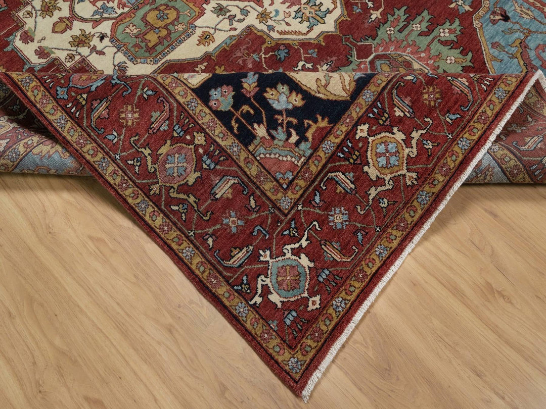 7'9" x 10'2" New Hand Knotted Red Wool Rectangle Oriental Rug - MOA10291945