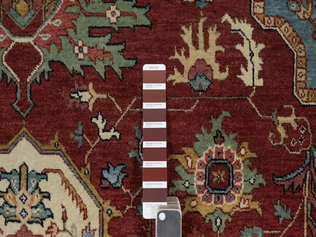7'9" x 10'2" New Hand Knotted Red Wool Rectangle Oriental Rug - MOA10291945