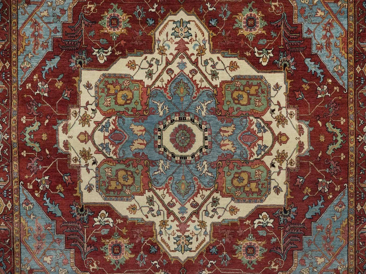 7'9" x 10'2" New Hand Knotted Red Wool Rectangle Oriental Rug - MOA10291945