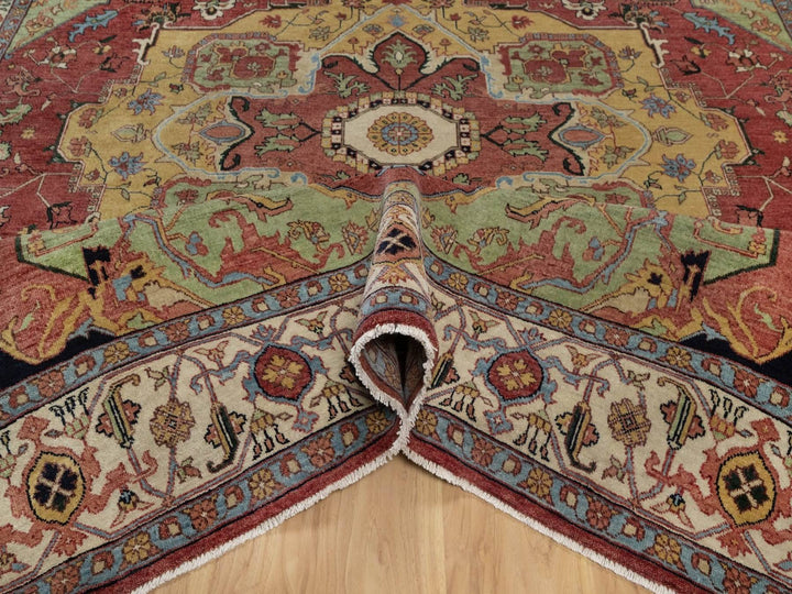 7'10" x 10'1" New Hand Knotted Red Wool Rectangle Oriental Rug - MOA10291946