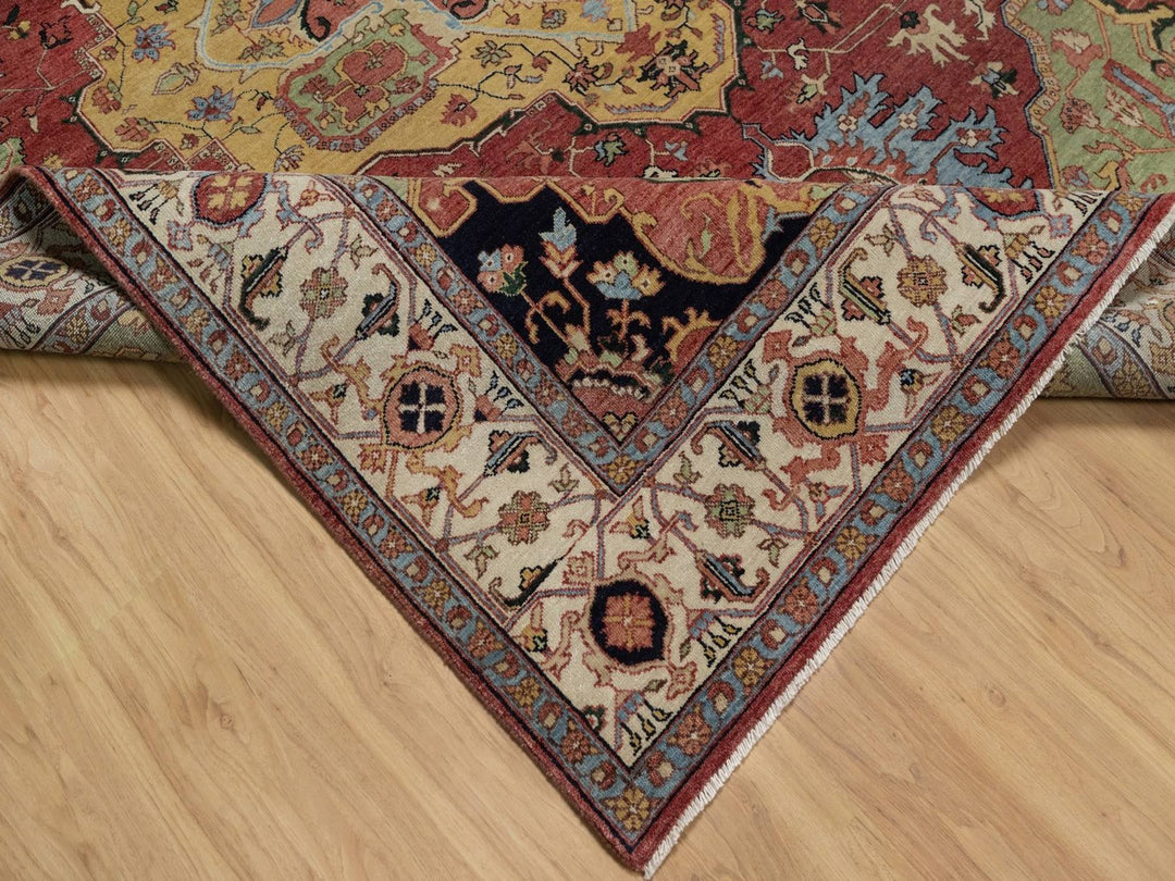 7'10" x 10'1" New Hand Knotted Red Wool Rectangle Oriental Rug - MOA10291946