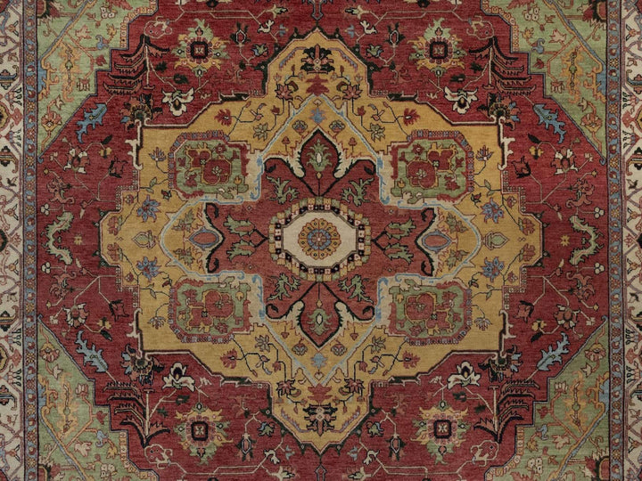 7'10" x 10'1" New Hand Knotted Red Wool Rectangle Oriental Rug - MOA10291946
