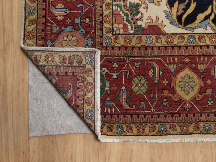 11'10" x 15'3" New Hand Knotted Ivory Wool Rectangle Oriental Rug - MOA10291947