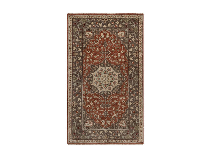 3'0" x 5'1" New Hand Knotted Red Wool Rectangle Oriental Rug - MOA10291949