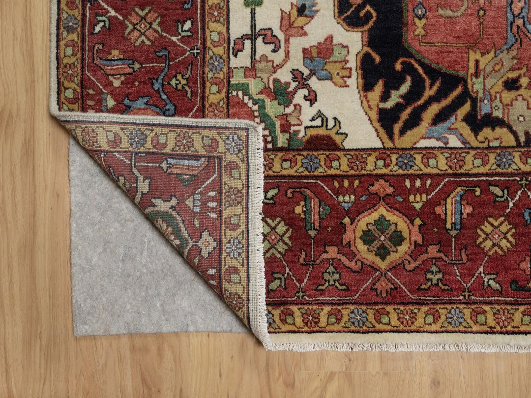 8'11" x 12'2" New Hand Knotted Ivory Wool Rectangle Oriental Rug - MOA10291950