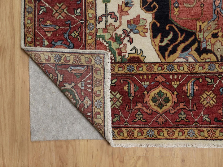8'11" x 12'2" New Hand Knotted Ivory Wool Rectangle Oriental Rug - MOA10291950
