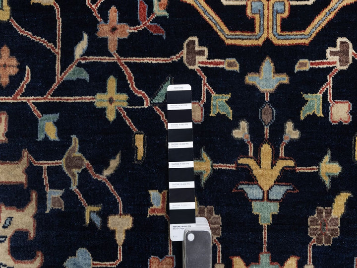 11'11" x 18'0" New Hand Knotted Blue Wool Rectangle Oriental Rug - MOA10291951