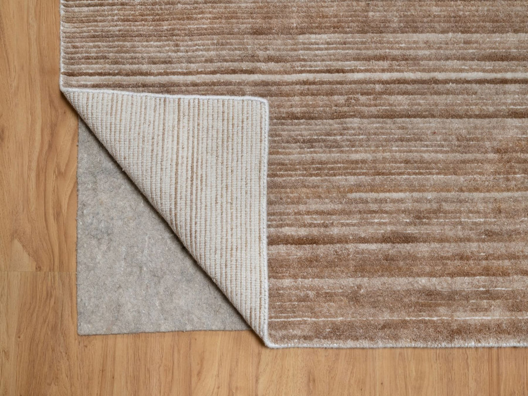 9'1" x 12'0" New Hand Loomed Brown Polyester Rectangle Oriental Rug - MOA10291953