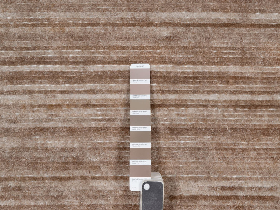 9'1" x 12'0" New Hand Loomed Brown Polyester Rectangle Oriental Rug - MOA10291953