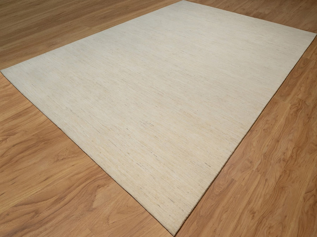 10'0" x 14'1" New Hand Knotted Ivory Wool Rectangle Oriental Rug - MOA10291954