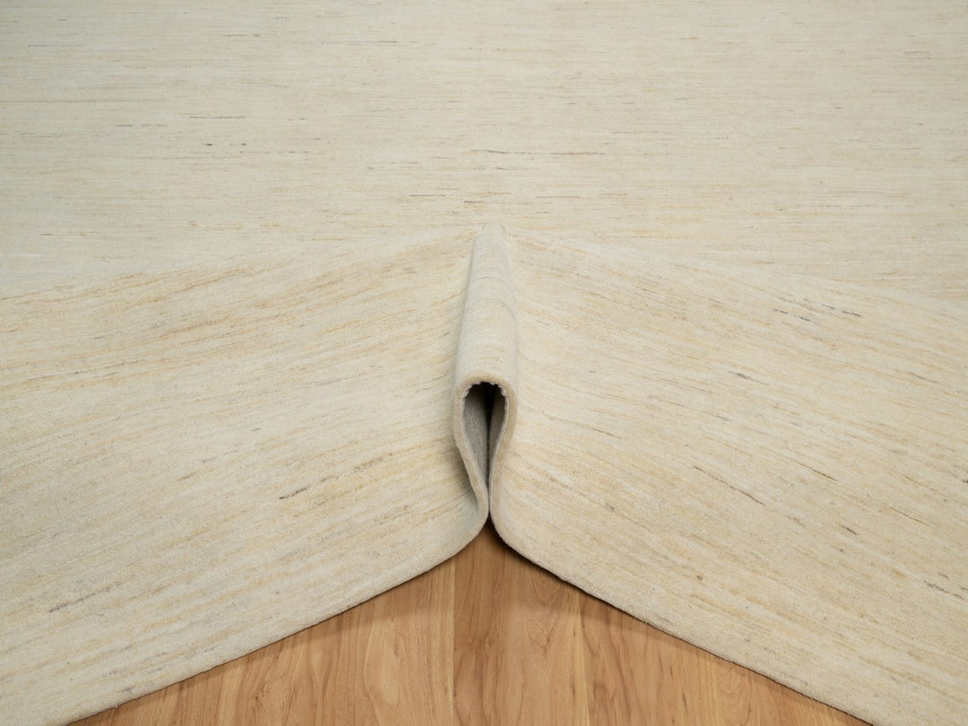 10'0" x 14'1" New Hand Knotted Ivory Wool Rectangle Oriental Rug - MOA10291954