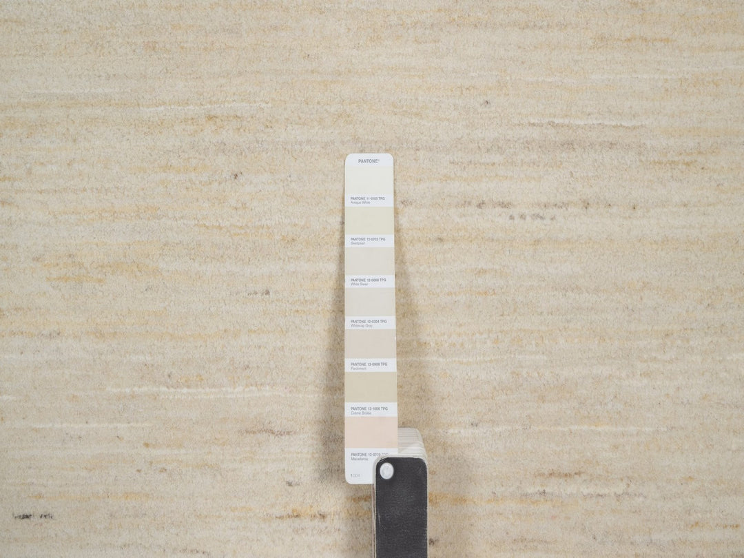 10'0" x 14'1" New Hand Knotted Ivory Wool Rectangle Oriental Rug - MOA10291954