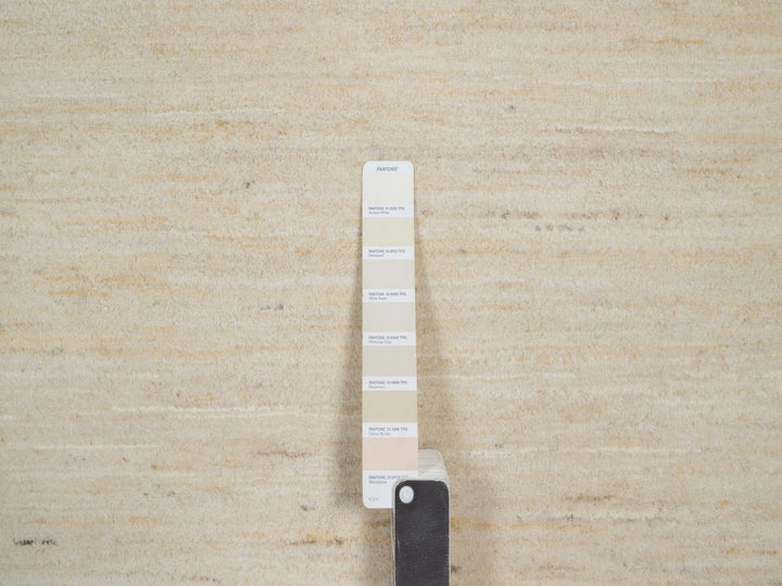 10'0" x 14'1" New Hand Knotted Ivory Wool Rectangle Oriental Rug - MOA10291954