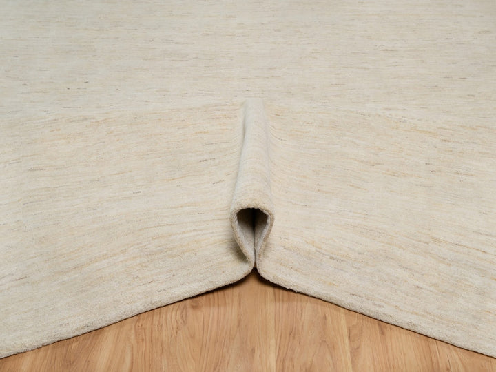 14'10" x 22'8" New Hand Knotted Ivory Wool Rectangle Oriental Rug - MOA10291955